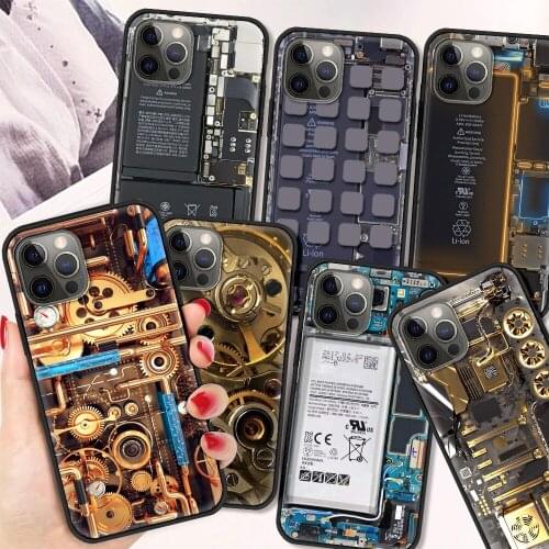 Circuit Board Silicone Soft Cover for iPhone 12 11 Pro MAX Luxury Phone Case XR X XS MAX 8 7 6 6S Plus Coque Shell
