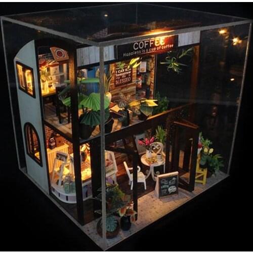 Architecture Model Building Kits with Furniture LED Miniature Wooden Dollhouse 3D Puzzle Challenge
