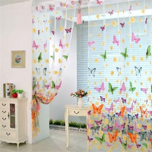 Green Leaves Plant Sheer Curtains For Living Room Bedroom Voile Tulle Kitchen Curtains Window Treatments Panel Drapes #P2