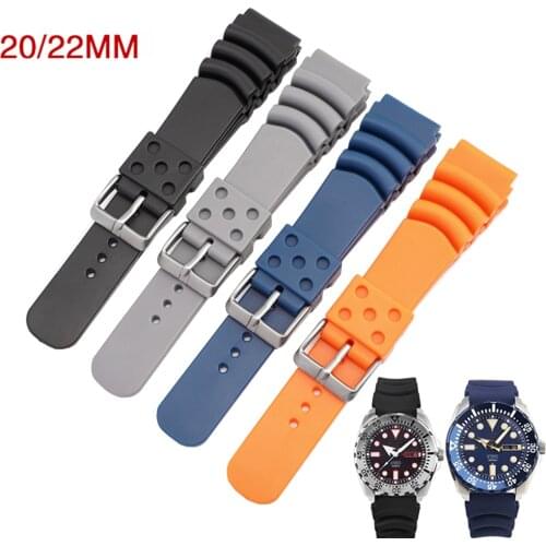 20mm 22mm 24mm Diving Rubber Watch Strap Waterproof Silicone Sport Wrist Band Bracelet Watchband for Seiko Diver Scuba for Casio