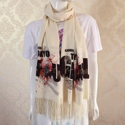 Toky Ghoul Kaneki Ken Scarf Anime Women Boys Girls Imitation Cashmere Autumn Winter Warm Tassel Scarf Shawl Soft Warm Wrap Gift