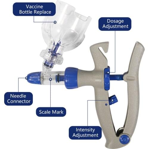 2ml 5ml Animal Syringe Veterinary Continuous Injector Adjustable Automatic Vaccine Injection Poultry for Chicken Pig Cow Sheep