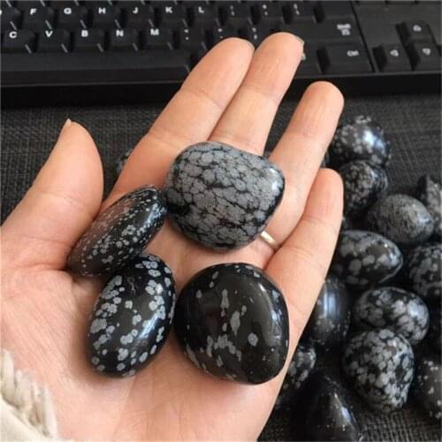 Snowflake Obsidian Tumbled Crystals Healing Stones Wholesale Natural Polished Gemstone For Decoration