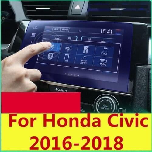 Car styling Navigation Tempered Glass Screen Protector Steel Portective For Honda Civic 2016-2018 10th Gen Sedan