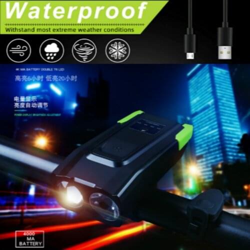 LED Horn Induction Bicycle Front Light Set USB Rechargeable Smart Headlight With Horn 800 Lumen LED Bike Lamp Cycle FlashLight