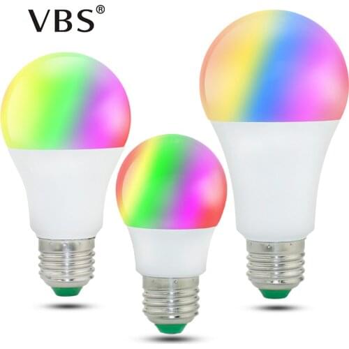 LED RGB Bulb Lamp E27 E14 3W Changeable LED Bulb 5W 10W 15W RGBW RGBWW 85-265V Magic Holiday RGB Lamp with IR remote 16 colors