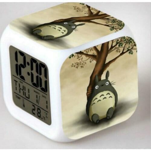 Totoro Japanese Anime digital Alarm clock Kids Toys led Alarm Clock wekker reloj despertador wake up light reveil Desk Clock
