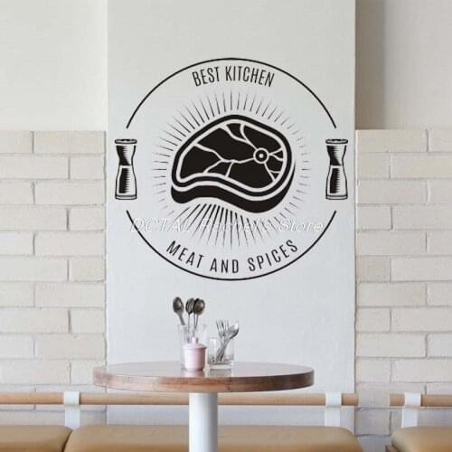Restaurant Decor Meat And Spices Vinyl Wall Decal Kitchen Dining Room Sticker Bar Drink Art Sticker
