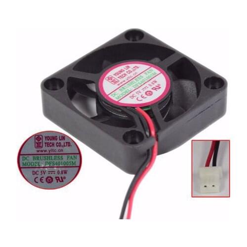 Young Lin DFS401005M DC 5V 0.8W 40x40x10mm 2-Wire Server Cooling Fan