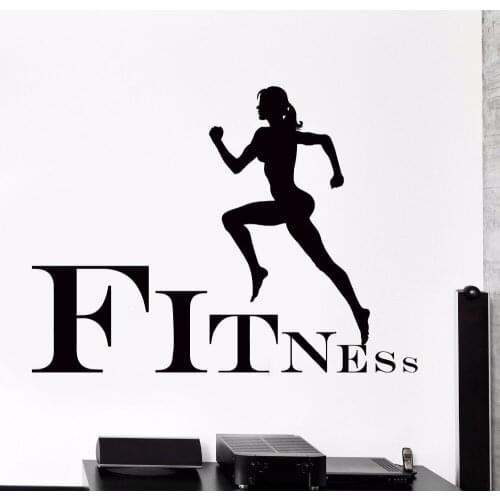 Running Sport Wall Sticker Jogging Fitness Gym Vinyl Wall Decal Fitness Step Cool Art Mural Decoration Wallpaper Poster