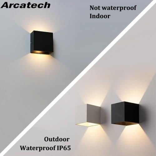 6W/10W LED Wall Lamp IP65 Waterproof Indoor & Outdoor Aluminum Wall Light Surface Mounted Cube LED Garden Porch Light NR-270
