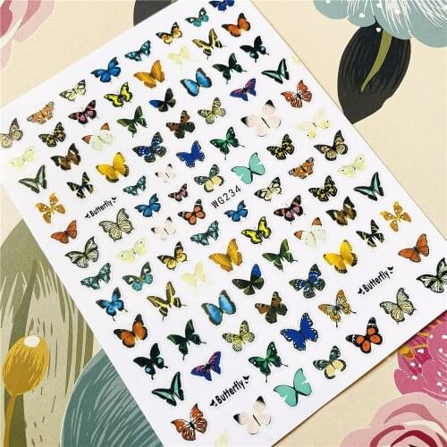 WG-231-234 Beautiful butterfly fantasy 3D Back glue Nail decal Nail sticker Nail decoration Nail art Nail tool Nail ornament