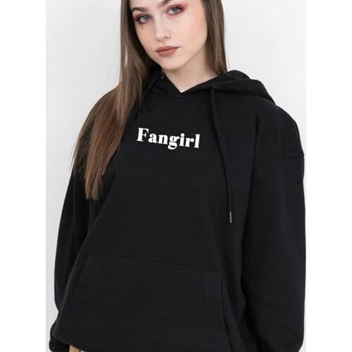 Fangirl Graphic Print Youthful Vitality Oversized Hoodie Warm Kawaii Sweatshirt Harajuku Korean Style Women Streetwear Friends