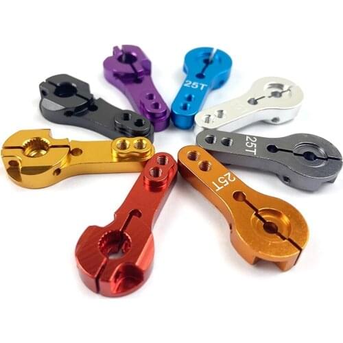 1PC Aluminum Alloy Double Hole with Lock 25T Servo Arm Servo Steering Gear Metal Swing Arm for RC Model Car Crawler Servo Parts