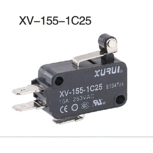 2pcs high quality Micro Switches 16A 250v Roller short Handle SPDT NC VC-155-1C25 normal close