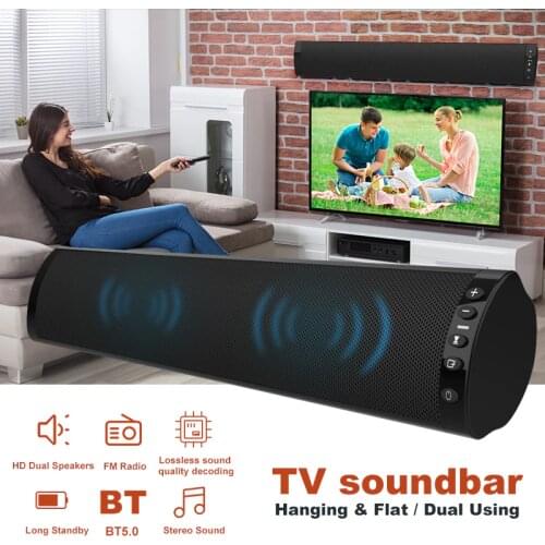 2019 Strong Bass Audio Speakers Wired and Wireless Bluetooth 5.0 Sound Bars for TV for TV Audio Bass And HIFI Chip Support 3.5mm