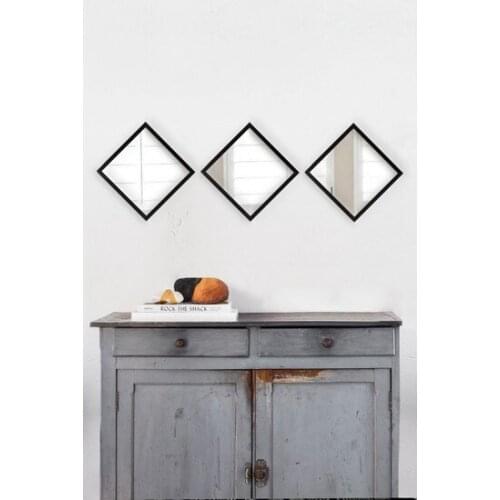 3 piece Black Framed mirror 24cm x 24cm mirror зеркало espejo miroir decorative objects