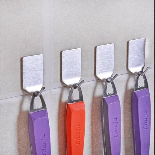8 Pcs Stainless Steel Hooks, Strong Non Marking Adhesive Hooks, Clothes And Hats Hooks, No Nails After Kitchen Door, Clothes And