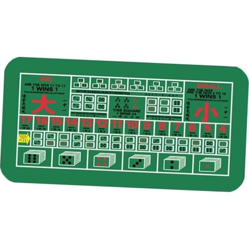 Large Portable Poker Table Top with Layout Print, 120x60cm Rubber Smooth Surface, Noise Reduction Gambling Craps Dice Gaming