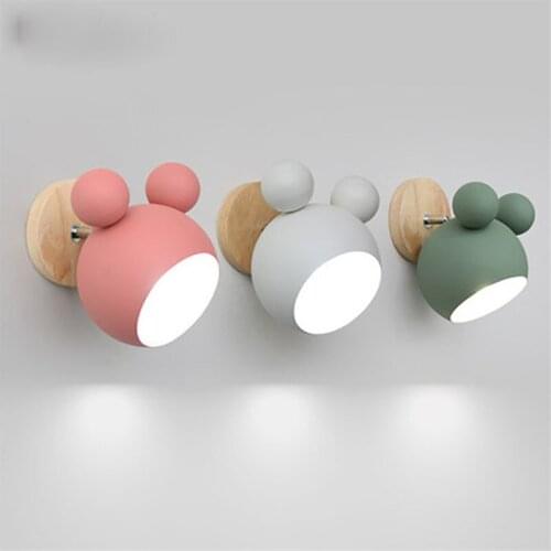 E27 Macaron Simple Wall Lamp Three-color Light Bulb Living Room Bedroom Bedside Aisle Corridor Lamp Lighting Decoration