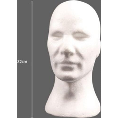 Styrofoam Male Mannequin Head, Suitable for Use in Salon, Shopping Mall, at Home, Travelling and Much More