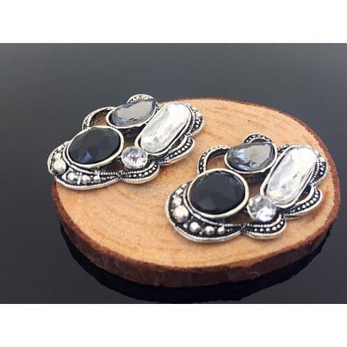 Hot Sale wholesale 2.2*3.2cm 20pcs/lot Retro rhinestones Button diamond Wedding Button DIY hair decoration Accessories YC119