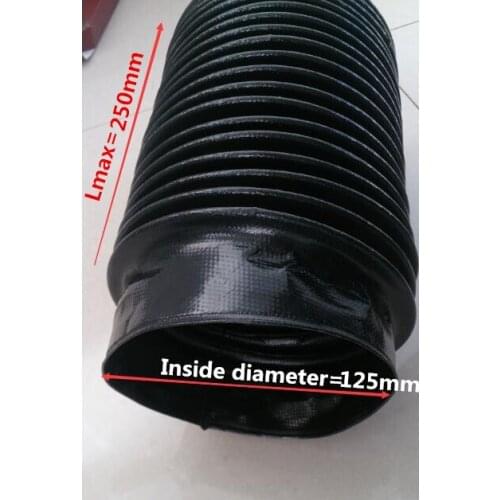 Circular round Ball screw protection for CNC grinding machine, ID=125mm, Lmax 250mm