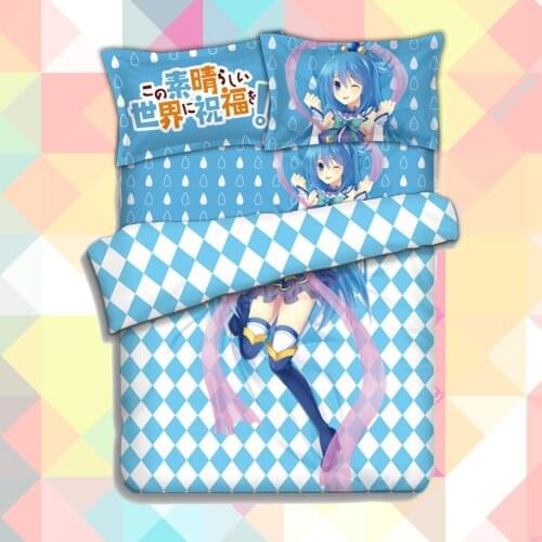 Anime Cartoon Kono Subarashii Sekai ni Shukufuku wo Quilt Cover Bedding Set With Pillow Cases Duvet Cover Set 4pc 20160105