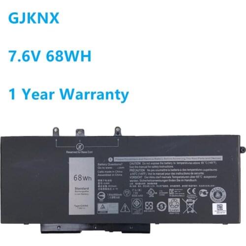 New GJKNX Laptop Battery for Dell Latitude 15 3520 E5480 5480 5580 3520 GJKNX GD1JP 7.6V 68WH GJKNX