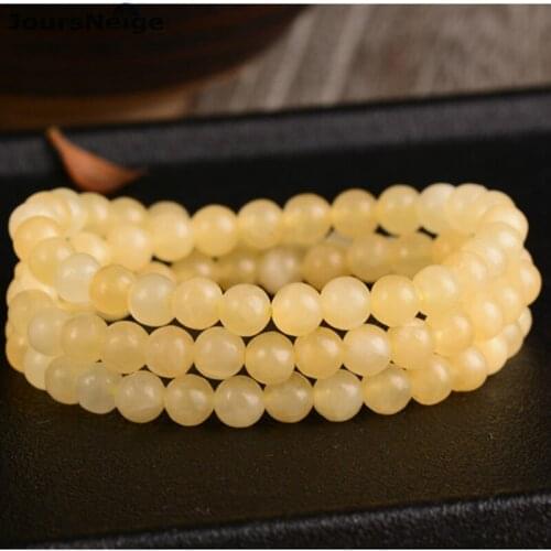 Wholesale JoursNeige Yellow Natural Stone Bracelets Round Beads Lucky for Women Men Crystal Bracelet Multilayer Jewelry