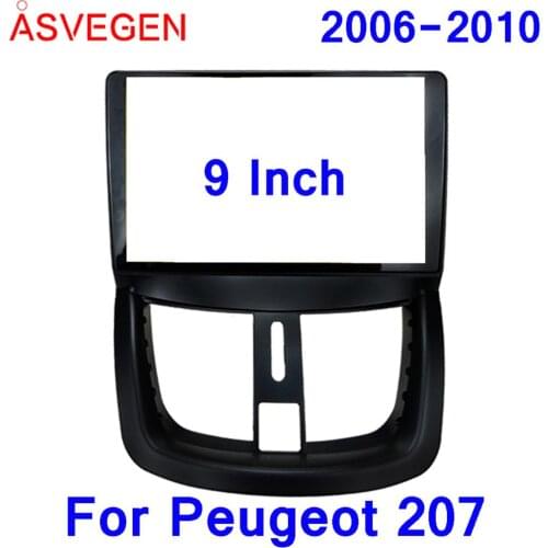 Asvegen 9 " For Peugeot 207 Car Radio Fascia Frame Car Dvd Frame Install Panel Dash Mount Installation Dashboard