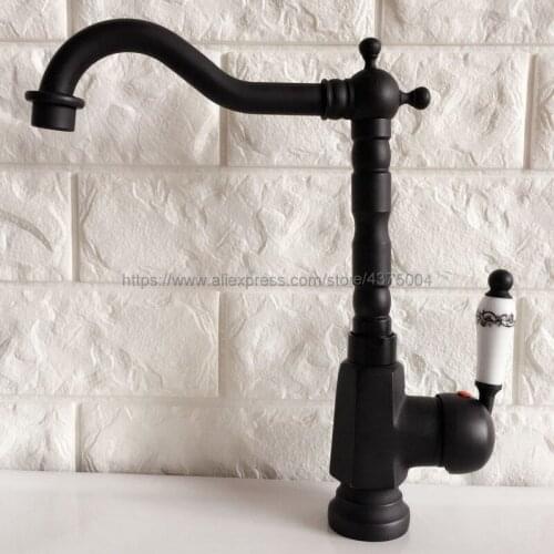 Bathroom Faucet Oil Rubbed Bronze Single Handle Hot & Cold Water Mixer Taps Wash Basin Bathroom Deck Mounted Faucet Nnf355