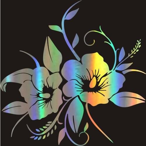 Hot In Full Bloom Flower Car Stickers Motorcycles Windshield Laptop Lovely Scratch Decal Car Decorative KK14*14cm Vinyl