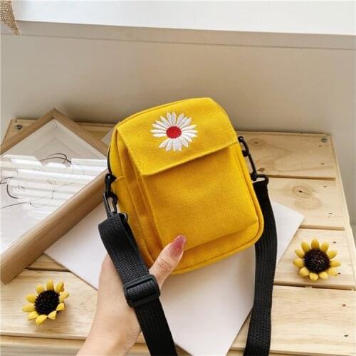 2020 Fashion Trend Women Canvas bag Casual bag school crossbody bag Flower pattern girls purses handbags girl Crossbody Bags