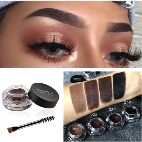 4 Color Eyebrow Cream Enhancers Long Lasting Waterproof Eye Brows Gel Makeup Brown Black Tinted Liquid Eyebrows Tint with Brush