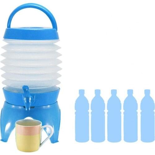 5.5L/7.5L Retractable Folding Bucket Ultralight Camping Water Storage Faucet Switch Squeezing Water Dispenser For Picnic Campin