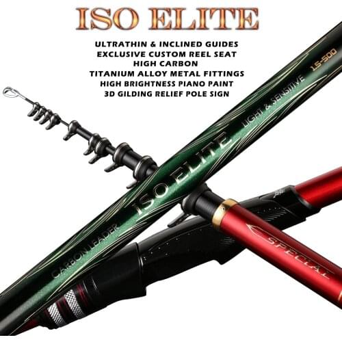 Japan import High carbon fiber ultra light super hard reef rock fishing rod 4m 5m Hand Carp Blackbird Rod 1.0/1.5/2#Fishing Pole