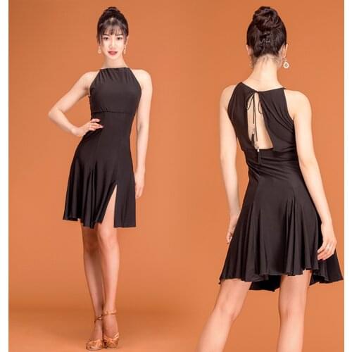 Black Dresses Latin Practice Wear Women Stage Costume Sexy Salsa Dancewear Summer Samba Dance Outfit Designer Clothes JL3251
