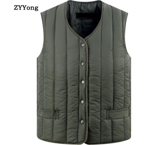 Vest Men New Autumn Winter Warm Cold Protection Sleeveless Jacket Army Waistcoat Fashion Casual Down Feather Coat