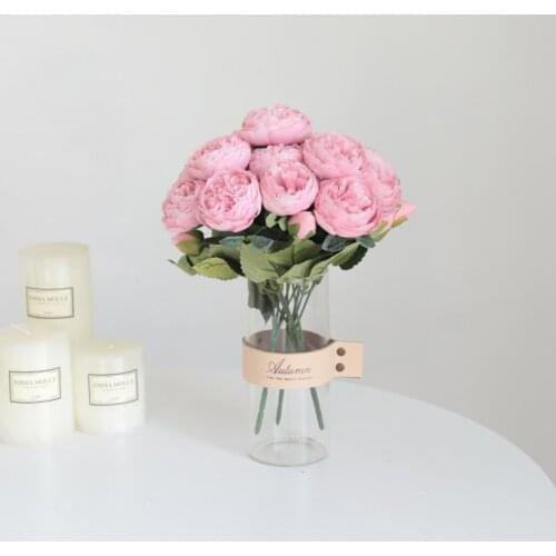 1Bouquet Artificial Flowers Persian Rose Peony Bouquet Home Wedding Party Photography Props Holiday Decoration Fake Flowers
