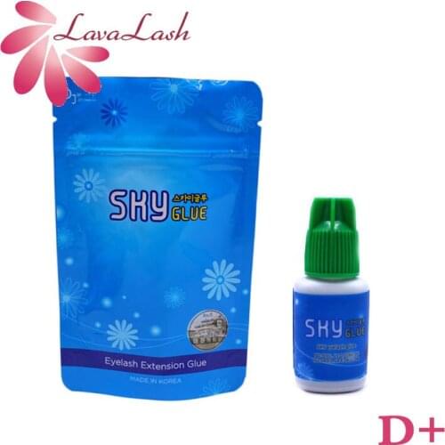 1 Bottle Korea Sky Glue Eyelash Adhesive For Eyelash Extensions Sky D+ Green Cap 5ml False Lash Glue Wholesale Sealed Bag Tools