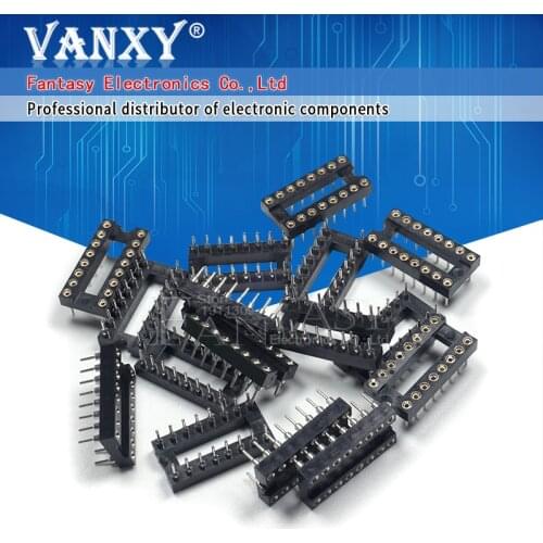 10pcs DIP-16 Round Hole 16 Pins 2.54MM DIP 2.54 DIP16 IC Sockets Adaptor Solder Type 16 PIN IC Connector