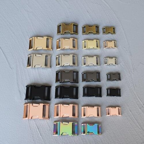 50 Pcs 15mm/20mm/25mm/30mm DIY Accessories Backpack Buckles Dog Collar Webbing Quick Release Metal Buckle Safety Clasp Bracelet