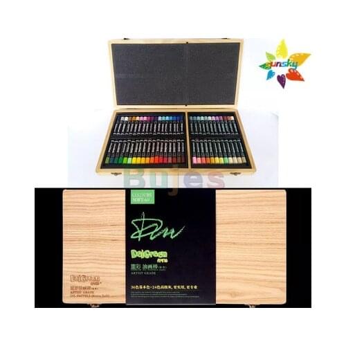 60 color delgreen Pastel color powder professtional artist extra soft oil pastel color chalk art student sticks set set wood box