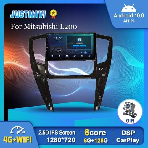 JUSTNAVI Car Radio Autoradio For Mitsubishi L200 2018-2021 Stereo Navi GPS Android 10.0 BT WiFi 4G Multimedia Player IPS Screen