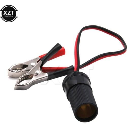 12v Car Battery Terminal Clip-on Cigarette Lighter Power Socket Adaptor Clamp Nickel Plated 30cm