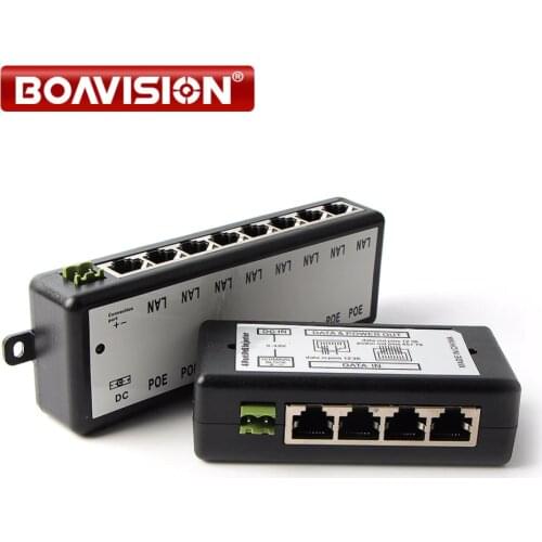 CCTV 4CH 8CH POE Injector Box DC 12V-48V 10/100Mbps POE Camera Power Supply For Surveillance IP Camera Adapter