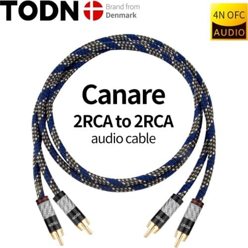 Canare 1 pair RCA audio cable 2 RCA to 2 RCA Interconnect Cable HIFI Stereo 4N OFC Male to Male For Amplifier DAC TV
