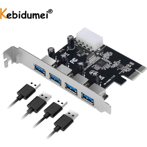 USB 3.0 PCI Express Expansion Card 19-Pin 4 Port PCI-E Expansion Card Power Connector for Desktops PC Super Speed