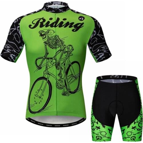 Cycling Jerseys Set Mens Summer MTB Bicycle Wear Clothes Mountain Bike Clothing Anti-UV Cycling Clothing